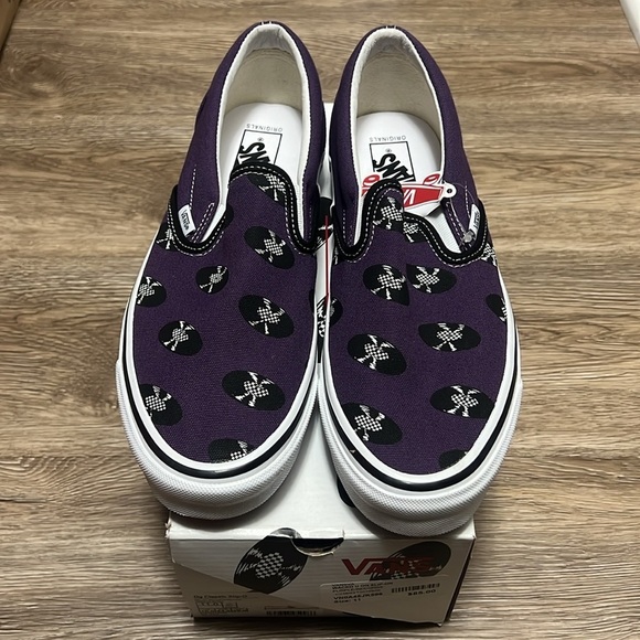Wacko Maria X OG Classic Slip on Size 11 Purple Records - Picture 1 of 9